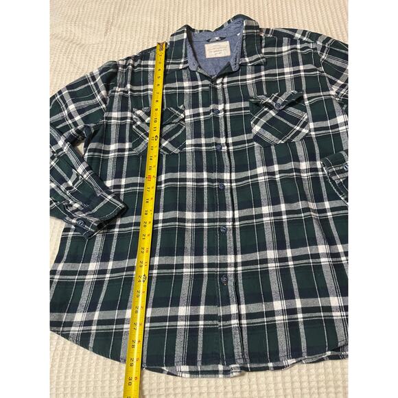 Weatherproof MensGreen Plaid Classic Cotton Cozy Long Sleeve Flannel Shirt XXL - Picture 4 of 11